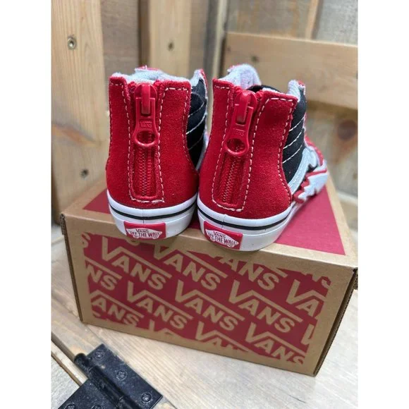 Vans SK8-Hi Zip Bolt (Infant/Toddler) Red/Black 6 Toddler Superhero - Picture 4 of 6